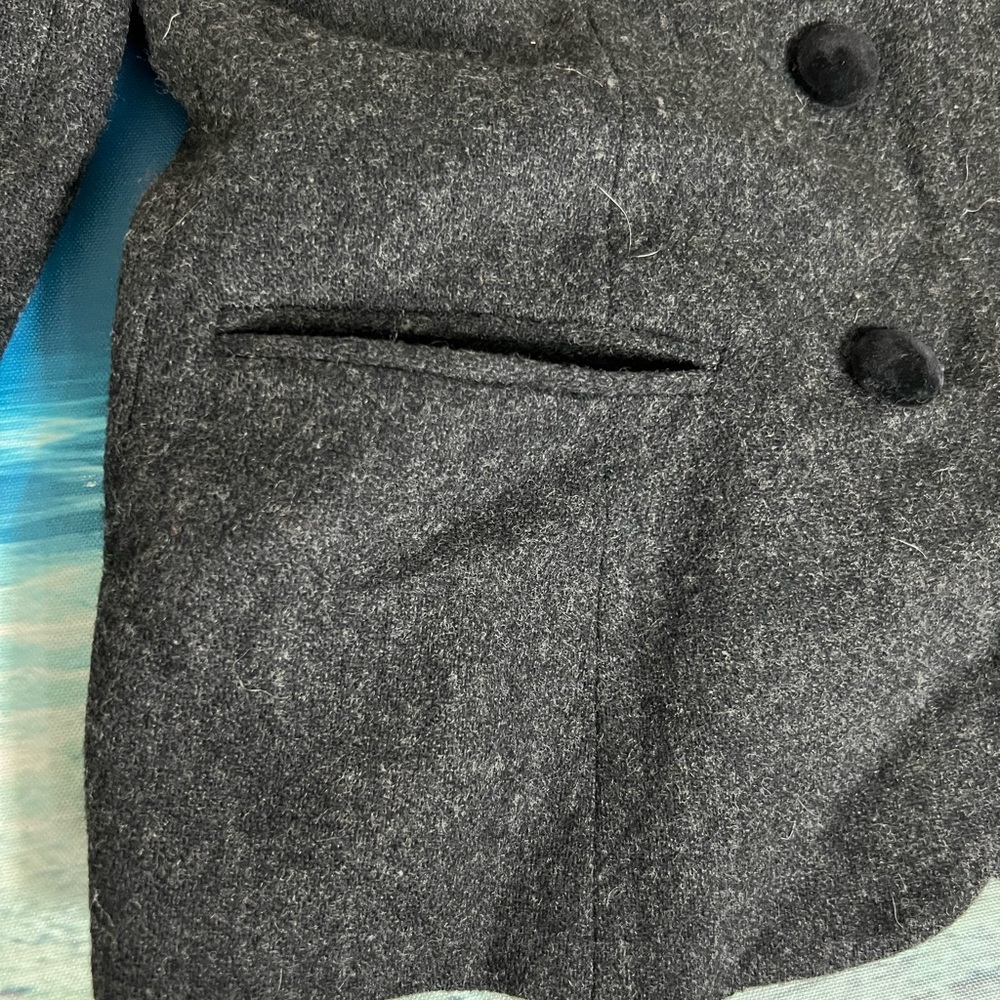 ❄️Women’s Charcoal Gray Wool-Blend Jacket with Button Front - Picture 5 of 15
